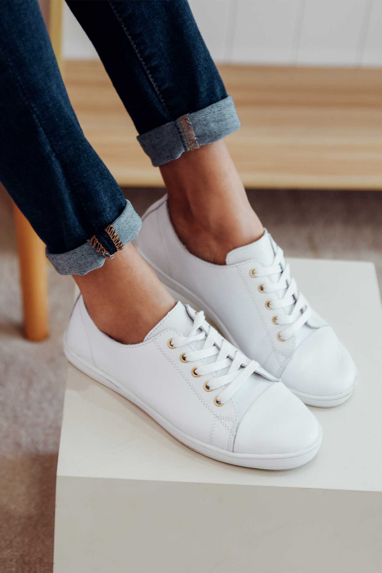 White Leather Sneaker | Bridal Shoes – Grace Loves Lace NZ