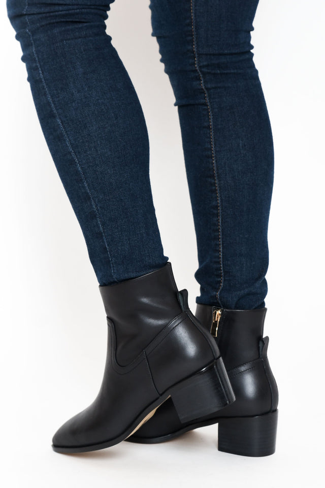 Haven Black Leather Ankle Boot image 7