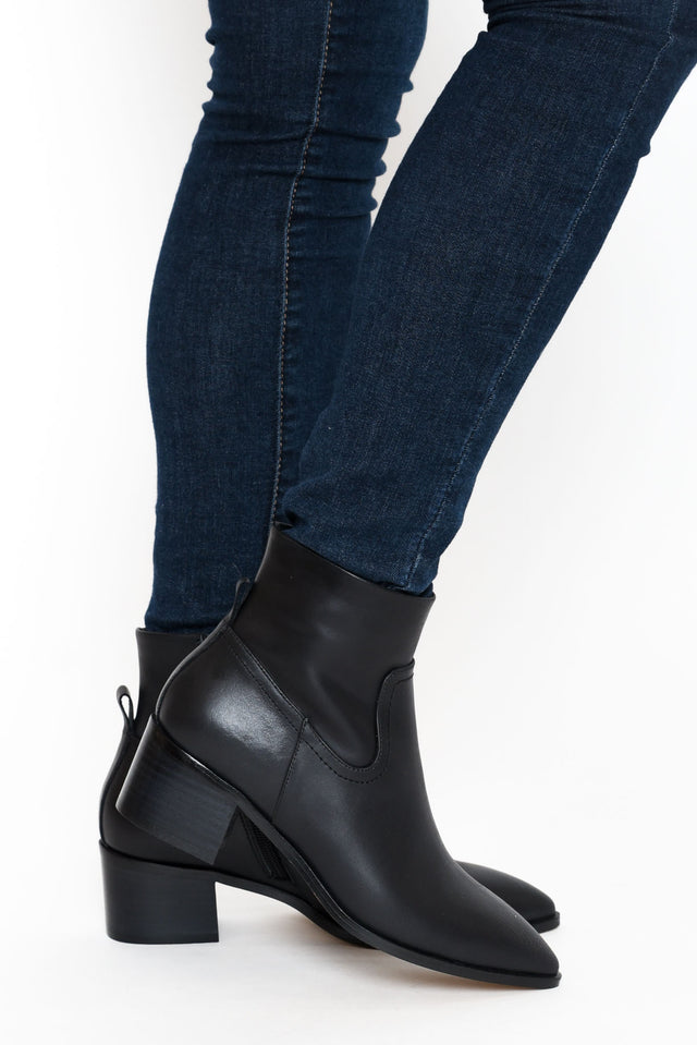 Haven Black Leather Ankle Boot image 1