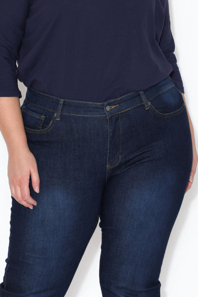Indiana Dark Denim Frayed Slim Fit Jeans image 11