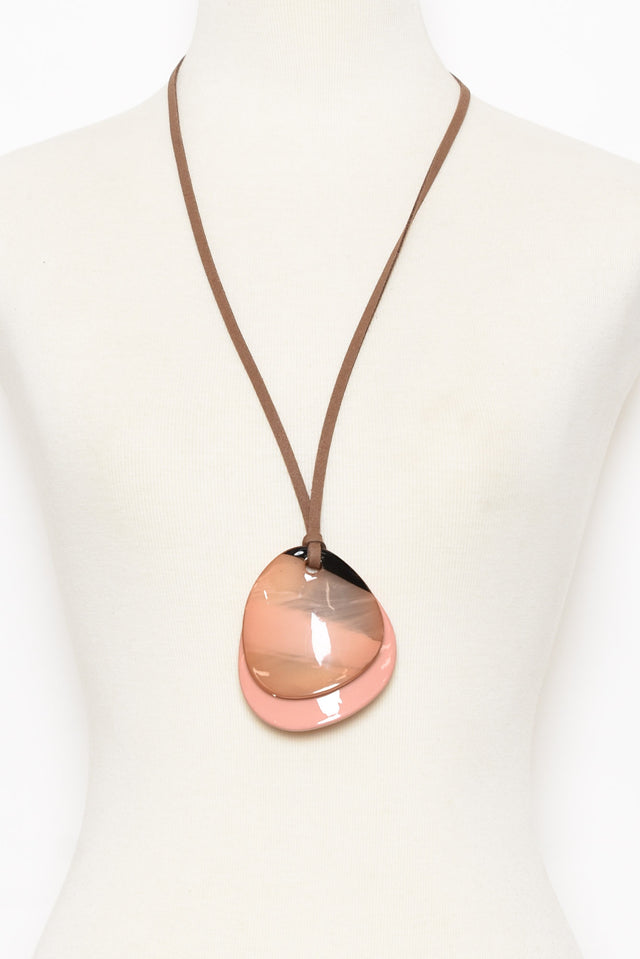 Judith Coral Abstract Pendant Necklace