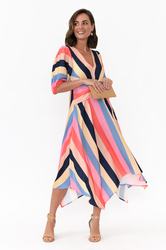 Keanu Carnival Stripe V Neck Dress image 6
