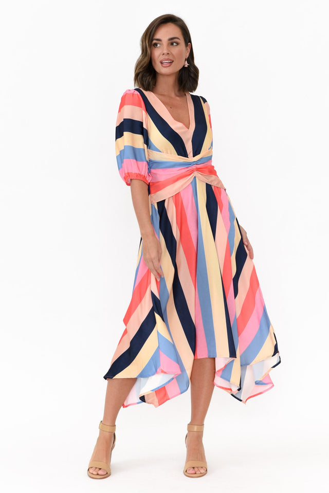 Keanu Carnival Stripe V Neck Dress image 2