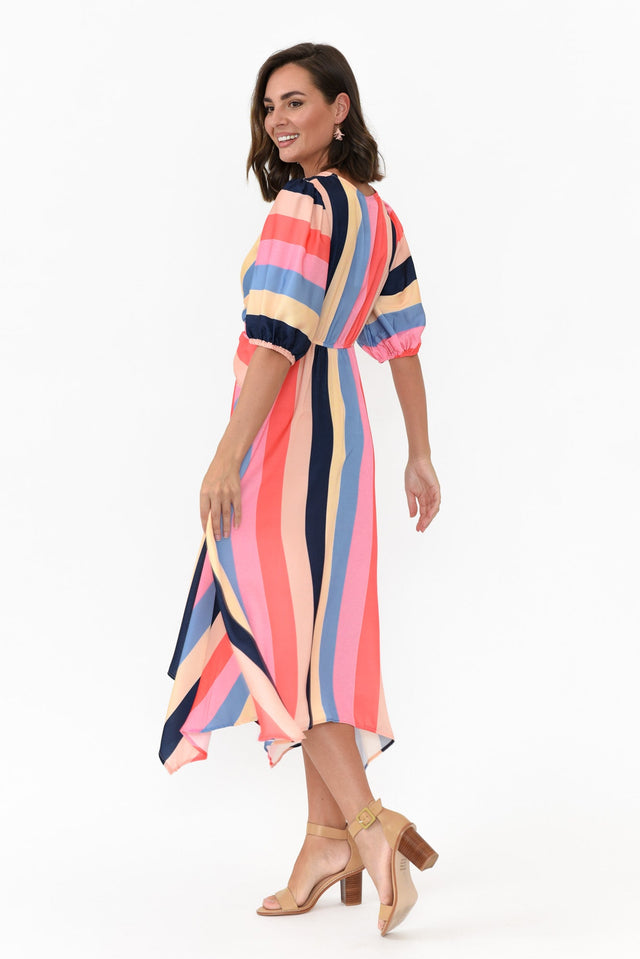 Keanu Carnival Stripe V Neck Dress