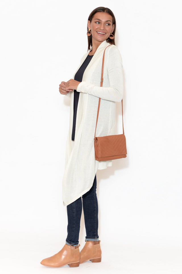 Lauper White Cashmere Bamboo Cardigan