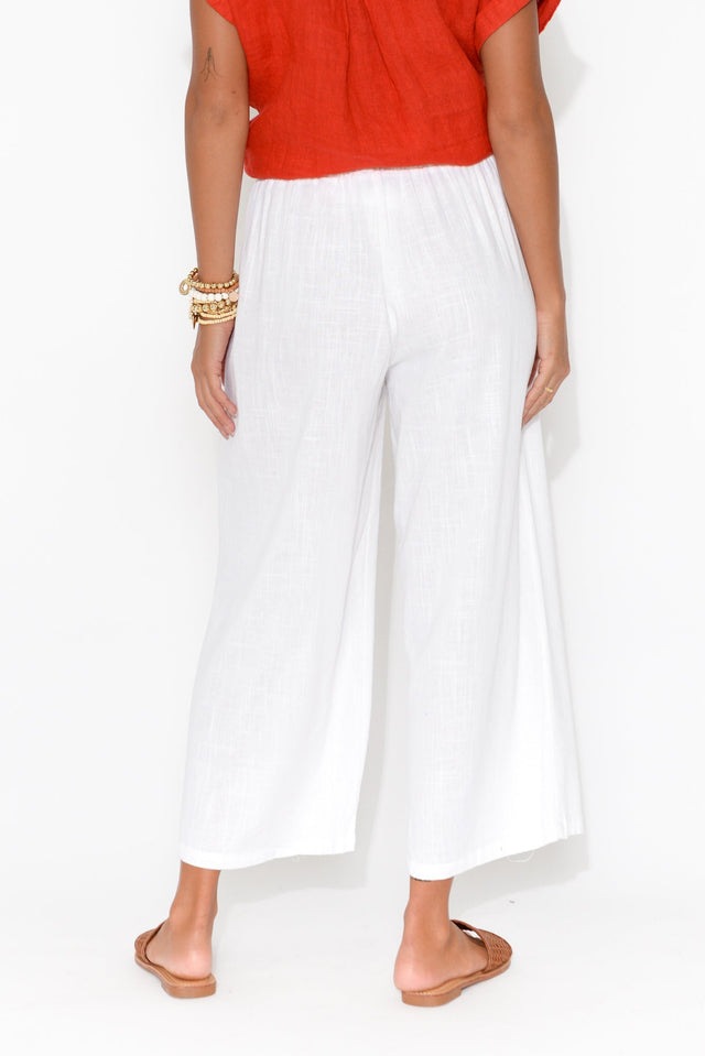 Minnelli White Linen Cotton Pants image 4
