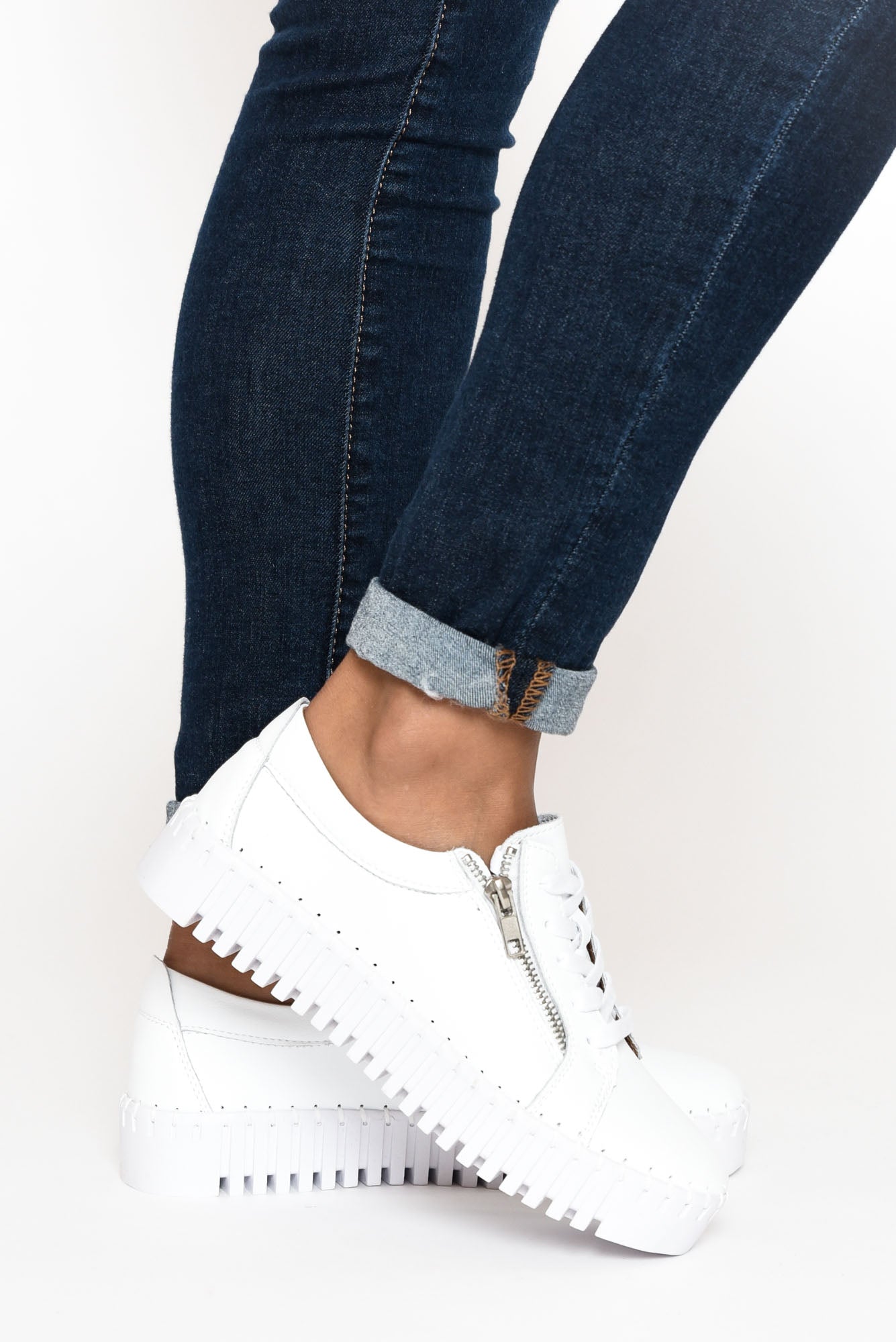 Medusa White Platform Sneaker Blue Bungalow NZ - Main Image