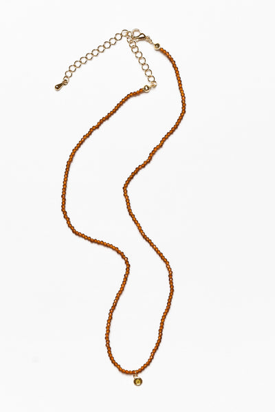 Melena Rust Beaded Necklace