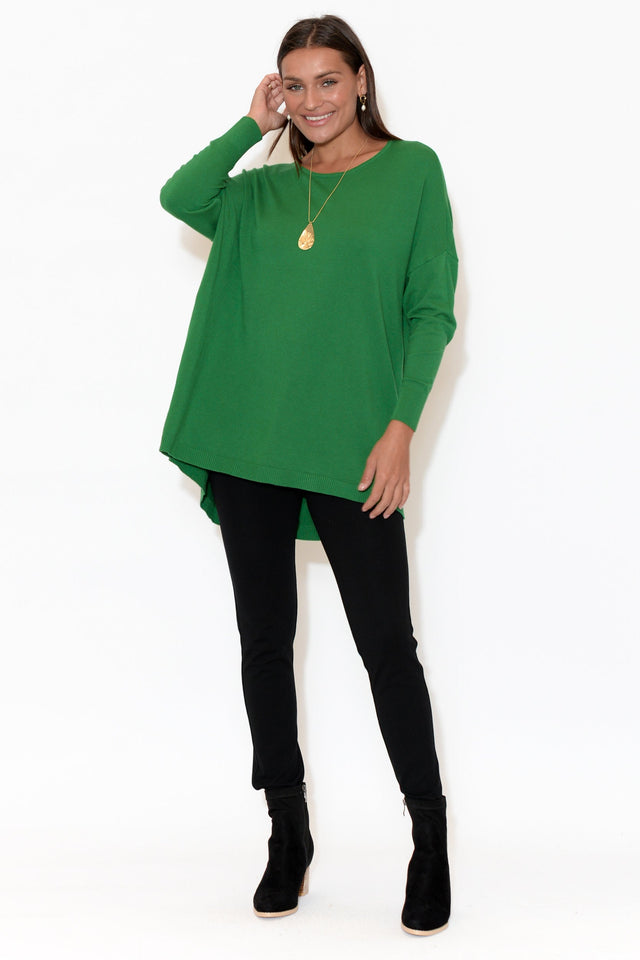 Meryl Green Wool Blend Drape Jumper image 2