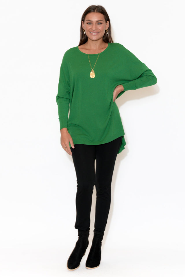 Meryl Green Wool Blend Drape Jumper image 5