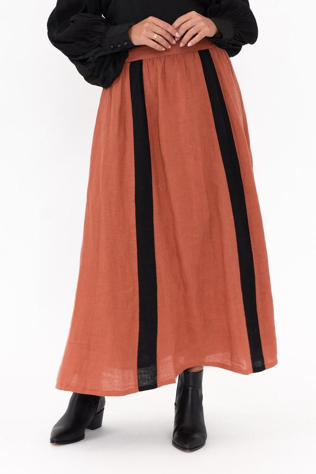 Monarch Rust Linen Maxi Skirt