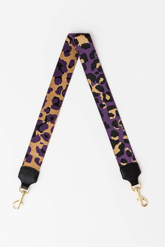 Purple and Tan Leopard Bag Strap thumbnail 1