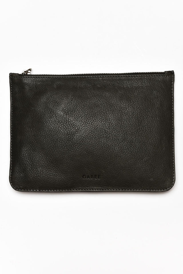 Queens Grey Leather Clutch image 3