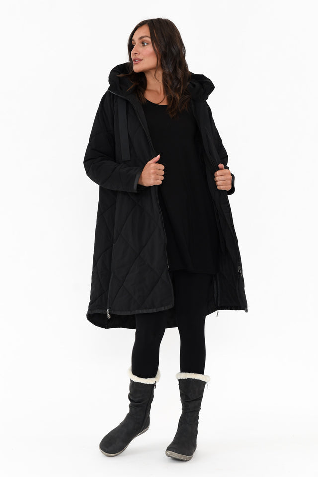 Ramsay Black Quilted Puffer Coat image 7