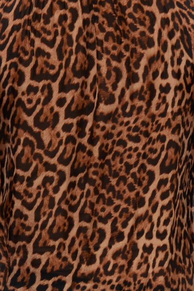 Riley Leopard Silk Ruffle Top image 4