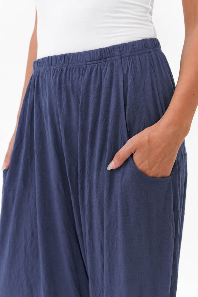 Rylee Blue Crinkle Cotton Pants image 5