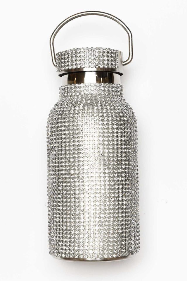 Silver Small Diamante Water Bottle image 1