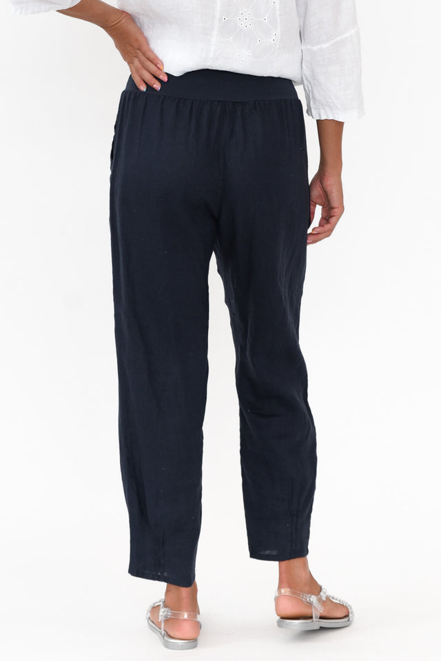 Tatum Navy Linen Pants