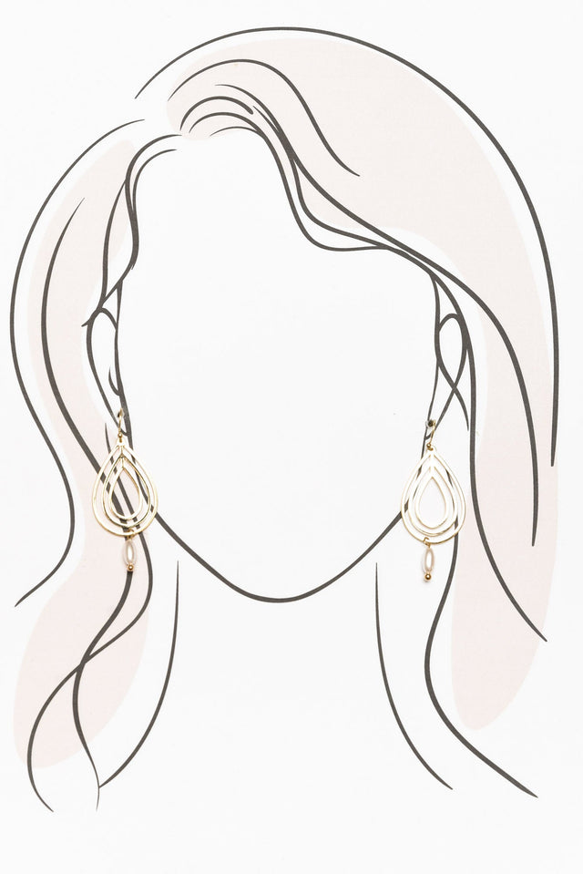 Verona Gold Teardrop Earrings image 2